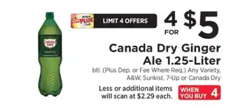 ShopRite Canada Dry Ginger Ale offer