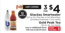 ShopRite Glacéau Smartwater / Gold Peak Tea offer