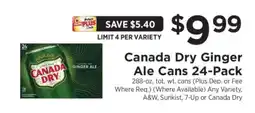 ShopRite Canada Dry Ginger Ale Cans 24-Pack offer