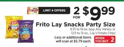 ShopRite Frito Lay Snacks Party Size offer