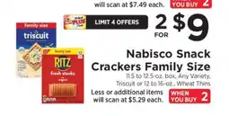 ShopRite Nabisco Snack Crackers Family Size offer