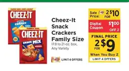 ShopRite Cheez-It Snack Crackers Family Size offer
