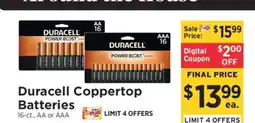 ShopRite Duracell Coppertop Batteries offer