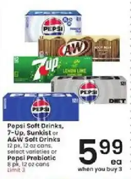 Albertsons Pepsi Soft Drinks, 7-Up, Sunkist or A&W Soft Drinks or Pepsi Probiotic offer