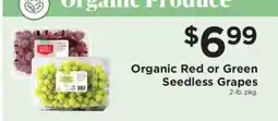 ShopRite Organic Red or Green Seedless Grapes offer