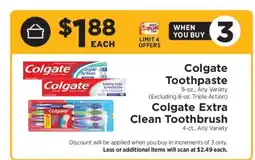 ShopRite Colgate Toothpaste / Colgate Extra Clean Toothbrush offer