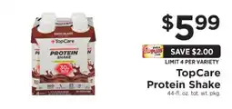 ShopRite TopCare Protein Shake offer