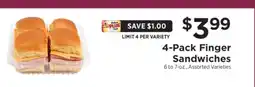 ShopRite 4-Pack Finger Sandwiches offer