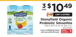 ShopRite Stonyfield Organic Probiotic Smoothie offer