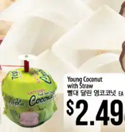 Hmart Young Coconut with Straw offer