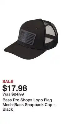 Cabela's Bass Pro Shops Logo Flag Mesh-Back Snapback Cap - Black offer