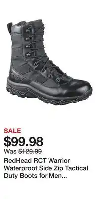 Cabela's RedHead RCT Warrior Waterproof Side Zip Tactical Duty Boots for Men - Black - 8M offer