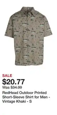 Cabela's RedHead Outdoor Printed Short-Sleeve Shirt for Men - Vintage Khaki - S offer