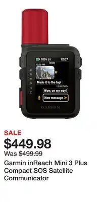 Cabela's Garmin inReach Mini 3 Plus Compact SOS Satellite Communicator offer