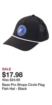 Cabela's Bass Pro Shops Circle Flag Fish Hat - Black offer