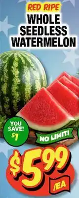 Western Beef WHOLE SEEDLESS WATERMELON offer