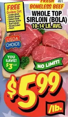 Western Beef WHOLE TOP SIRLOIN (BOLA) offer