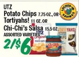 Western Beef UTZ Potato Chips 7.75 OZ., OR Tortiyahs! 11 OZ. OR Chi-Chi's Salsa 15.5 OZ offer