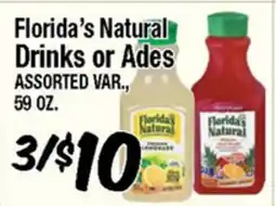 Western Beef Florida's Natural Drinks or Ades offer