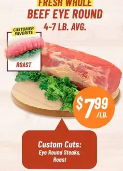 Western Beef FRESH WHOLE BEEF EYE ROUND offer