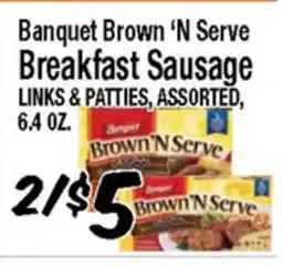 Western Beef Banquet Brown 'N Serve Breakfast Sausage LINKS & PATTIES, ASSORTED, 6.4 OZ offer