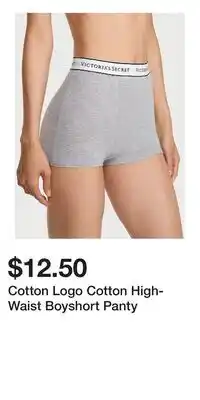 Victoria's Secret Cotton Logo Cotton High-Waist Boyshort Panty offer
