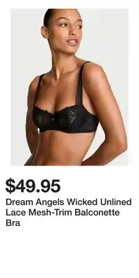 Victoria's Secret Dream Angels Wicked Unlined Lace Mesh-Trim Balconette Bra offer