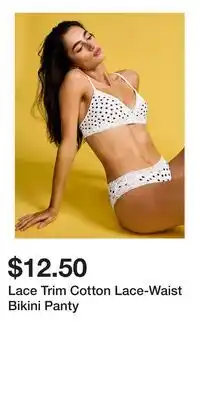Victoria's Secret Lace Trim Cotton Lace-Waist Bikini Panty offer