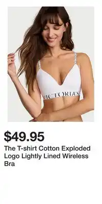 Victoria's Secret The T-shirt Cotton Exploded Logo Lightly Lined Wireless Bra offer