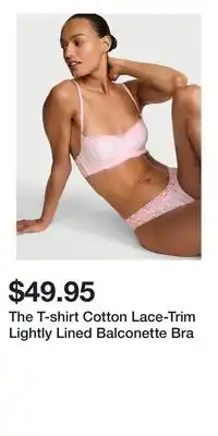 Victoria's Secret The T-shirt Cotton Lace-Trim Lightly Lined Balconette Bra offer