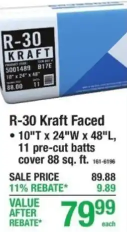 Menards R-30 Kraft Faced offer