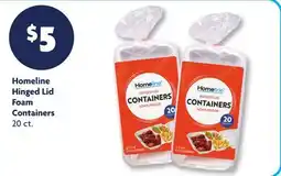 Family Dollar Homeline Hinged Lid Foam Containers offer