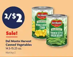 Family Dollar Del Monte Harvest Canned Vegetables offer