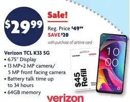 Family Dollar Verizon TCL K33 offer