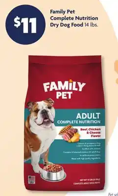 Family Dollar Family Pet Complete Nutrition Dry Dog Food offer
