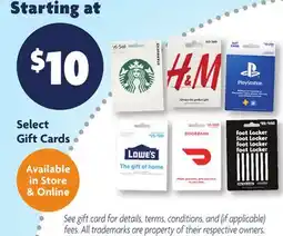 Family Dollar Select Gift Cards offer
