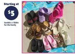 Family Dollar Sandals or Slides for the Family offer