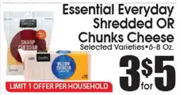 Supremo Foods Inc Essential Everyday Shredded OR Chunks Cheese offer