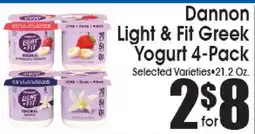 Supremo Foods Inc Dannon Light & Fit Greek Yogurt 4-Pack offer