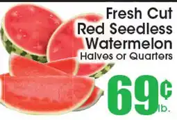 Supremo Foods Inc Fresh Cut Red Seedless Watermelon Halves or Quarters offer