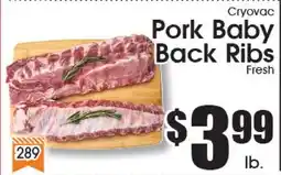 Supremo Foods Inc Cryovac Pork Baby Back Ribs offer
