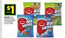 Dollar General Airheads Mini's or Xtremes Rainbow Bites, Xtremes Sourfuls or Soft Filled Bites offer