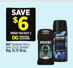 Dollar General Axe Deodorant Stick or Spray offer