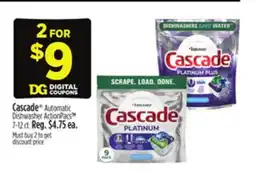Dollar General Cascade Automatic Dishwasher ActionPacs offer
