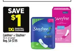 Dollar General Carefree or Stayfree offer