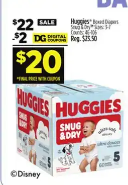 Dollar General Huggies Boxed Diapers offer