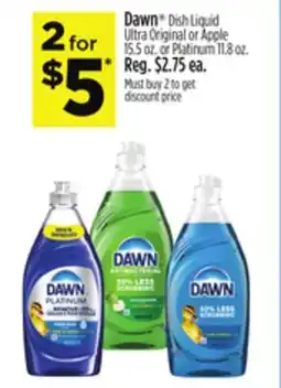 Dollar General Dawn Dish Liquid Ultra Original or Apple or Platinum offer