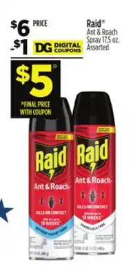 Dollar General Raid Ant & Roach Spray offer