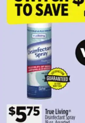 Dollar General True Living Disinfectant Spray offer
