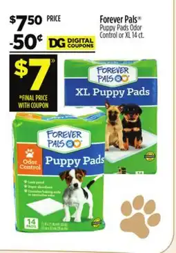 Dollar General Forever Pals Puppy Pads Odor Control or XL offer